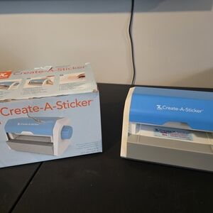 Create-A-Sticker Machine in Blue and Gray